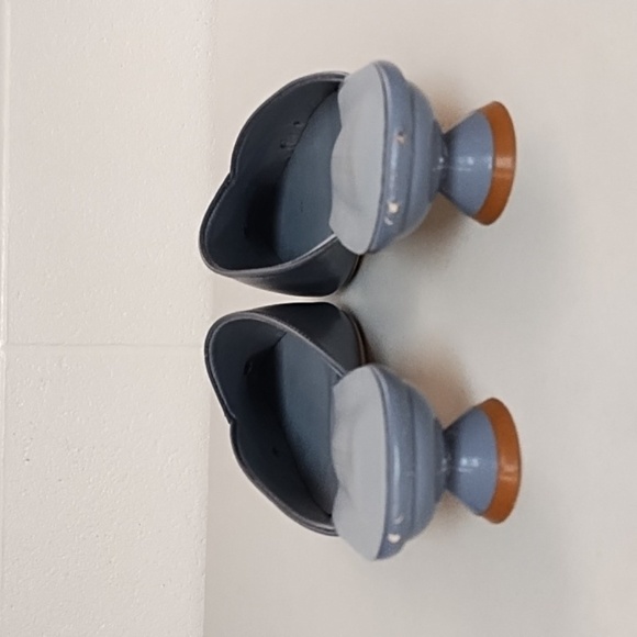 Light Denim Blue Low Kitten Heel Mule Shoe Pointed Toe 8.5 Runs 1/2 Size Small - Picture 4 of 9